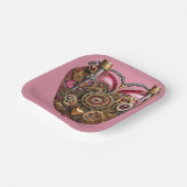 Streampunk Hart Robijn Valentijn Papieren Bordje (Gebogen)