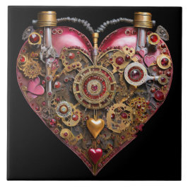 Streampunk Hart Robijn Valentijn Tegeltje