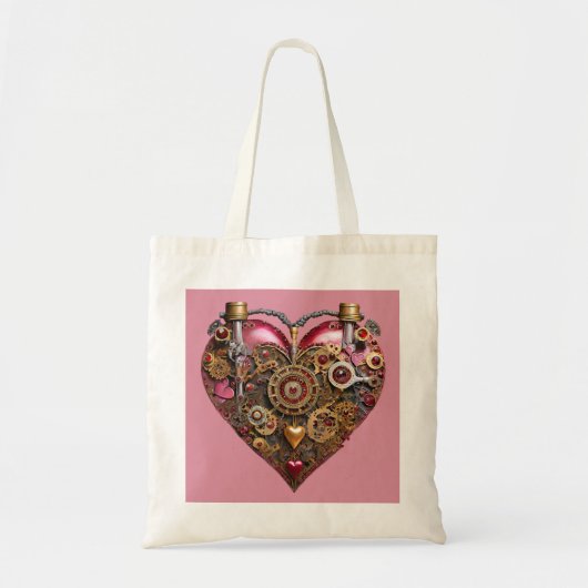 Streampunk Hart Robijn Valentijn Tote Bag (Voorkant)