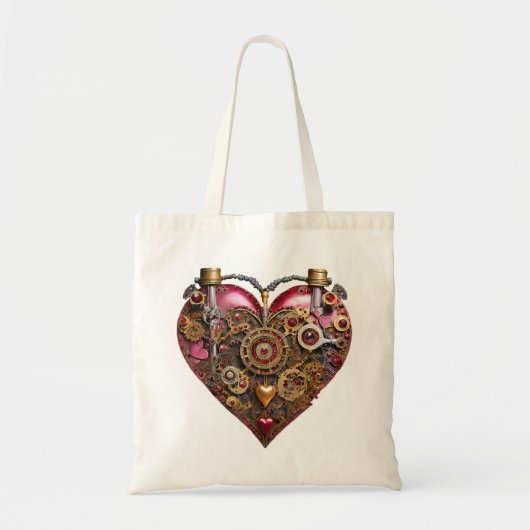 Streampunk Hart Robijn Valentijn Tote Bag (Voorkant)