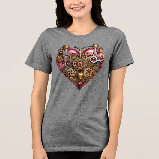 Streampunk Hart Robijn Valentijn Tri-Blend Shirt (Voorkant)