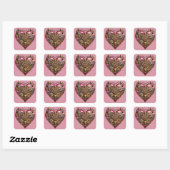 Streampunk Hart Robijn Valentijn Vierkante Sticker (Vel)