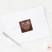 Streampunk Hart Robijn Valentijn Vierkante Sticker (Envelop)