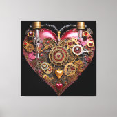 Streampunk Heart Ruby Valentine Canvas Afdruk (Voorkant)