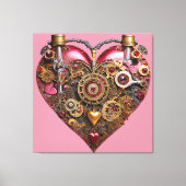 Streampunk Heart Ruby Valentine Canvas Afdruk (Voorkant)