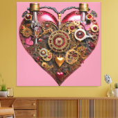 Streampunk Heart Ruby Valentine Canvas Afdruk (Insitu (Woonkamer))