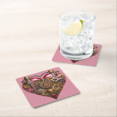 Streampunk Heart Ruby Valentine Kartonnen Onderzetters (Insitu)