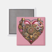 Streampunk Heart Ruby Valentine Magneet (Voorkant / Achterkant)
