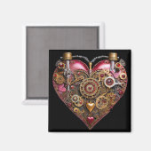 Streampunk Heart Ruby Valentine Magneet (Voorkant / Achterkant)