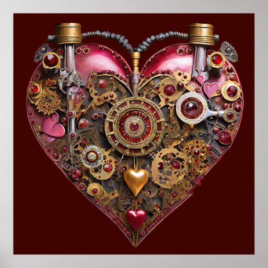 Streampunk Heart Ruby Valentine Poster (Voorkant)