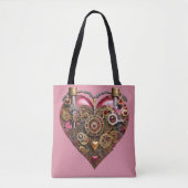 Streampunk Heart Ruby Valentine Tote Bag (Voorkant)
