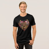 Streampunk Heart Ruby Valentine Tri-Blend Shirt (Voorkant volledig)