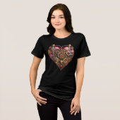 Streampunk Heart Ruby Valentine Tri-Blend Shirt (Voorkant volledig)