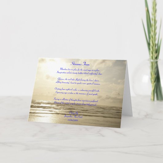 Streams uit het Poëzie Wenskaart Kaart (Voorkant)