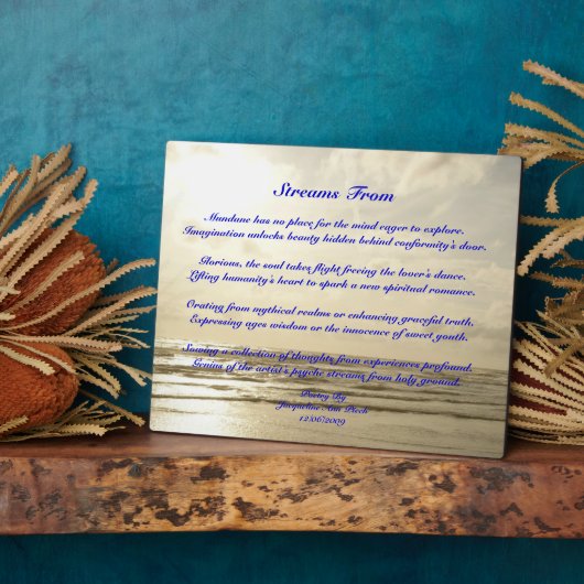 Streams uit poëzie Plaque Fotoplaat (Zijkant)