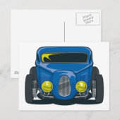 Streed Rod (blauw) Briefkaart (Voorkant / Achterkant)