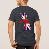 Streef hoog, stem Lowe kaart van Groot-Brittannië Tri-Blend Shirt (Achterkant)