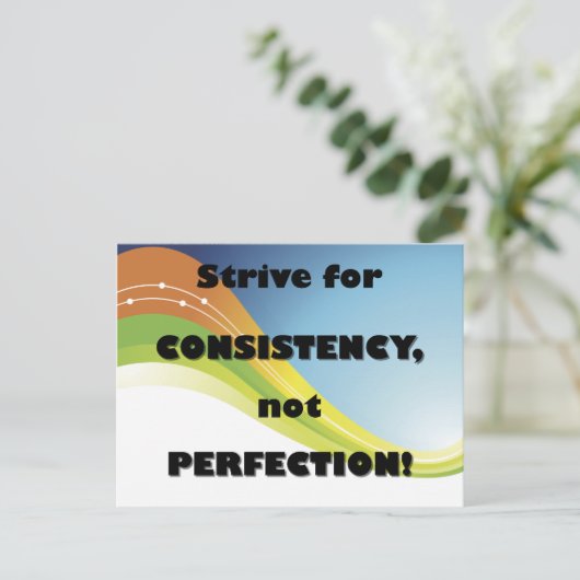 Streef naar consistentie briefkaart (Staand voorkant)