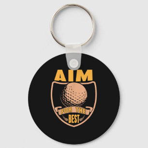 Streef naar de beste golf motivatie retro kampioen sleutelhanger