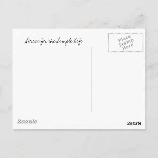 Streef naar de eenvoudige levensstijl briefkaart (Achterkant)