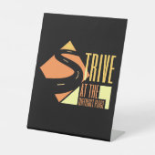 "Streef naar de moeilijke plaats" Quote Reclamebord Met Voetstuk (Voorkant)