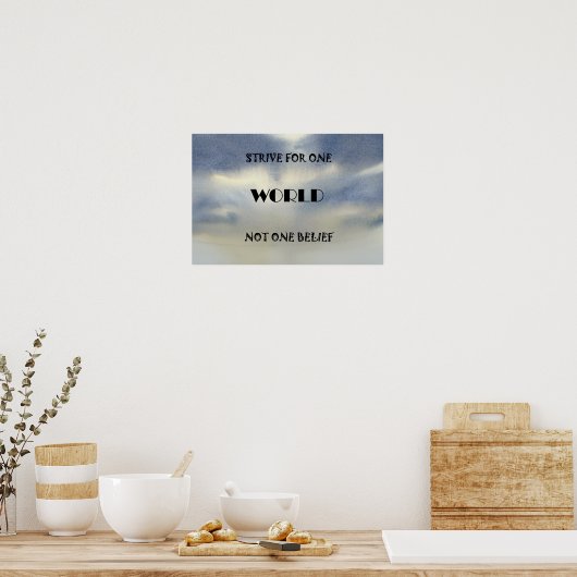 Streef naar één wereld poster (Keuken)