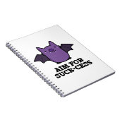 Streef naar Sla-succes Grappige Positieve Vleermui Notitieboek (Rechterzijde)