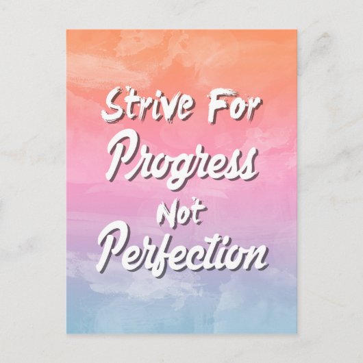 Streef naar vooruitgang in plaats van perfectie -  briefkaart (Voorkant)