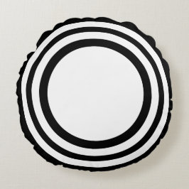 Streefblad, zwarte-witte ronde piloot rond kussen