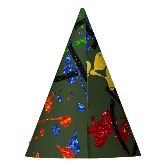 Streefcijfers voor Glitter Paintball Party Feesthoedjes (Achterkant)