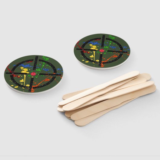 Streefcijfers voor Glitter Paintball Party Handwaaier (Niet-gemonteerd)