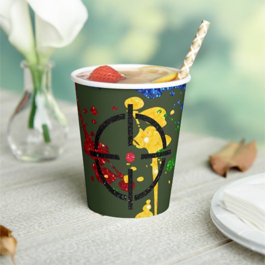 Streefcijfers voor Glitter Paintball Party Papieren Bekers (Insitu)
