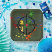 Streefcijfers voor Glitter Paintball Party Papieren Bordje (Feest)