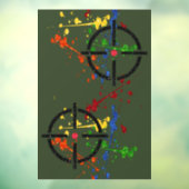 Streefcijfers voor Glitter Paintball Party Raamsticker (Vel 3)