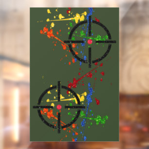Streefcijfers voor Glitter Paintball Party Raamsticker