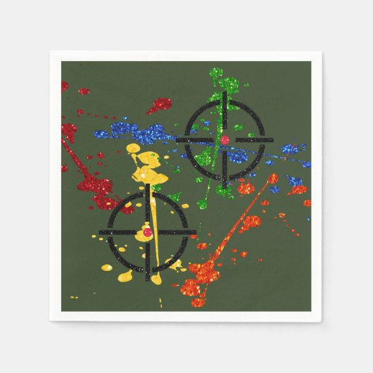 Streefcijfers voor Glitter Paintball Party Servet (Voorkant)