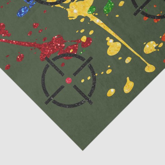 Streefcijfers voor Glitter Paintball Party Tissuepapier (Detail)