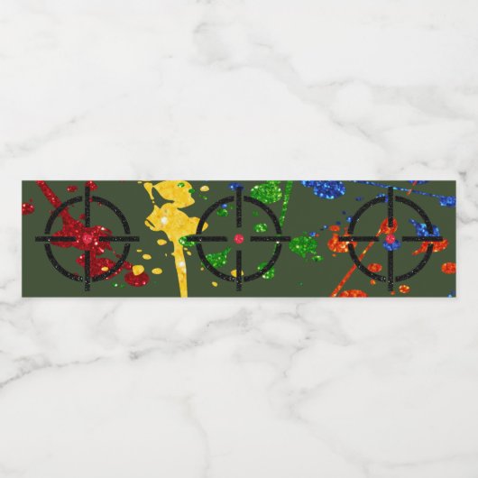 Streefcijfers voor Glitter Paintball Party Waterfles Etiket (Enkel label)