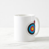 Streefdoel boogschieten met pijlen koffiemok (Voorkant rechts)