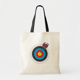 Streefdoel boogschieten met pijlen tote bag