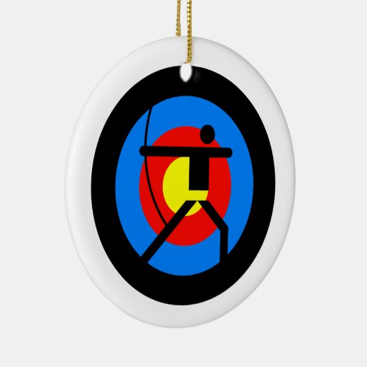 Streefgebied voor boogschieten en Archer Keramisch Ornament (Rechts)