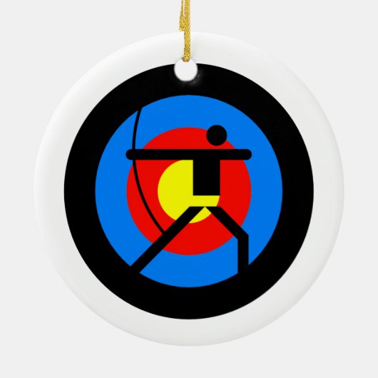 Streefgebied voor boogschieten en Archer Keramisch Ornament (Achterkant)