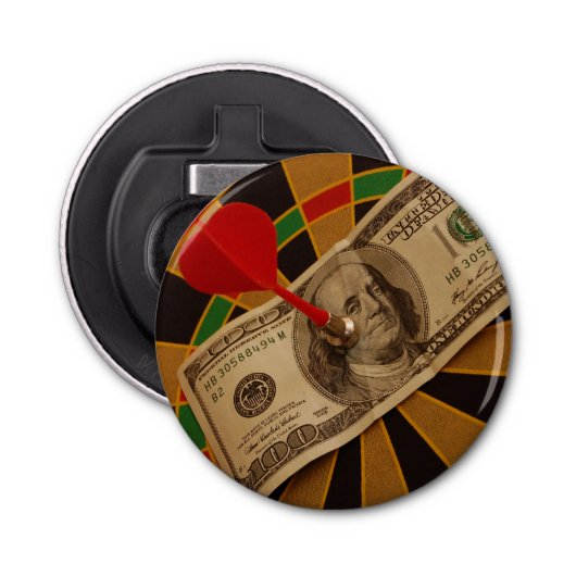 Streefvoorraad honderd dollar button flesopener (Voorkant)