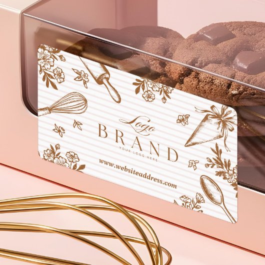 Streep Bakgerei Gebak Cake Bakkerij Winkel Logo Etiket