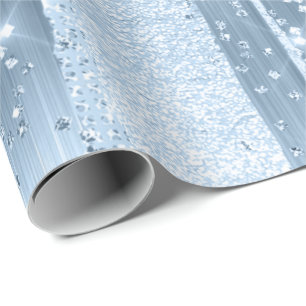 Streep BLAUWE HEMEL KRISTALLEN BRUILOFT BRUIDSLIJN Cadeaupapier