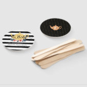 Streep Bloemen Geel Tea Party Baby shower Handwaaier (Niet-gemonteerd)