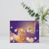 Streep Bloemkaart Briefkaart (Staand voorkant)