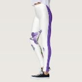 Streep Bloemrijke Paarse Leggings (Links)