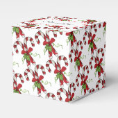Streep Candy Canes met Holly en Bow Bedankdoosjes (Voorkant Zijde)