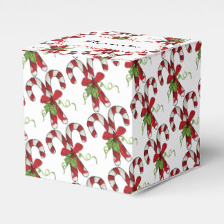 Streep Candy Canes met Holly en Bow Bedankdoosjes